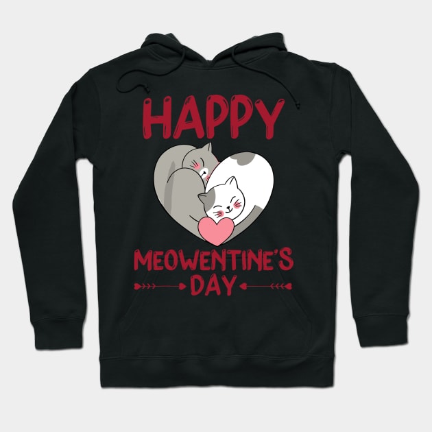 Valentines Day Happy Meowentine's Day Cat Lover Hoodie by rhazi mode plagget